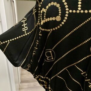 Biba Elegant Black and Gold Top that can be worn Cropped Size 12